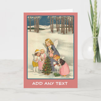 Pour Fêtes Annuelles Jolie illustration vintage sur les cartes de vacan