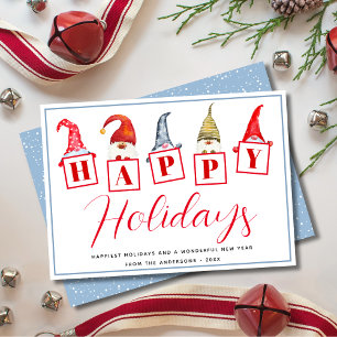 Pour Fêtes Annuelles Jolies cartes de vacances avec gnomes