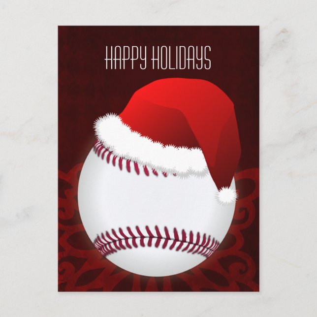Pour Fêtes Annuelles joueur de baseball Cartes de Noël (Devant)
