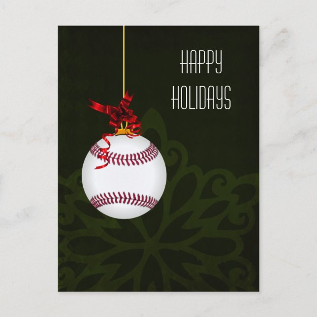 Pour Fêtes Annuelles joueur de baseball Cartes de Noël (Devant)