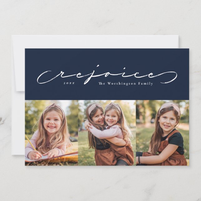 Pour Fêtes Annuelles Joyeuse fête religieuse marine trois cartes photos (Devant)