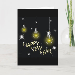 Pour Fêtes Annuelles Joyeuse nouvelle année Lightbulbs de voeux Cartes 