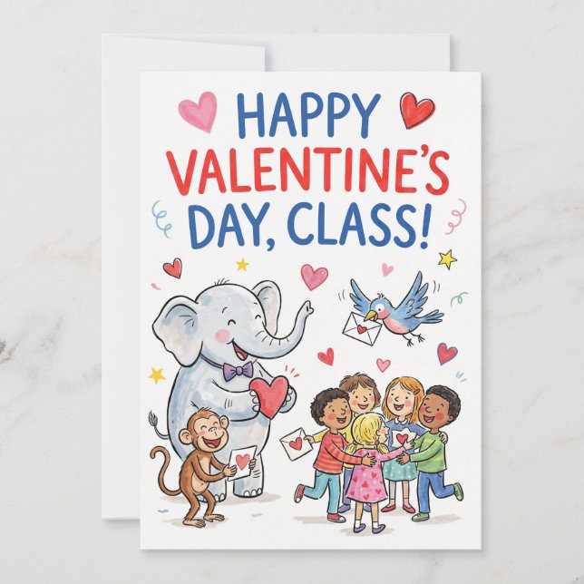 Pour Fêtes Annuelles Joyeuse Saint-Valentin Classe - Cartes de Saint-Va (Devant)