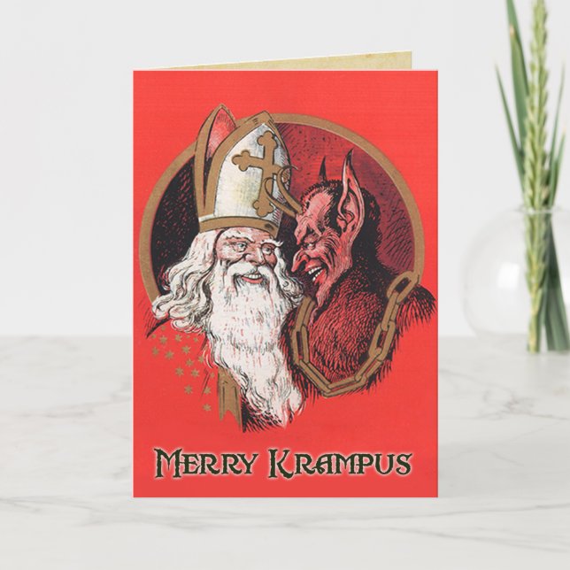 Pour Fêtes Annuelles Joyeuses cartes de Noël Krampus (Devant)