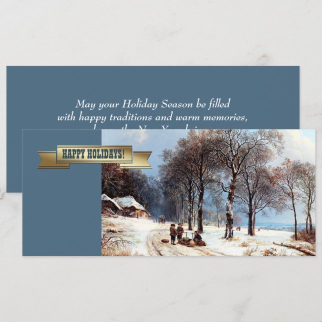 Pour Fêtes Annuelles Joyeuses fêtes. Cartes de Noël Art (Devant / Derrière)