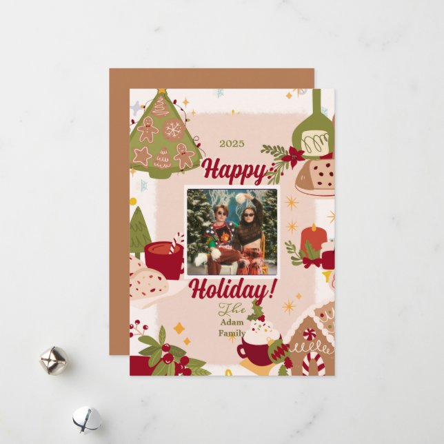 Pour Fêtes Annuelles Joyeux Cartes de fin de année de photos de Noël (Devant/Arrière en situation)