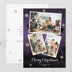Pour Fêtes Annuelles Joyeux Cartes photos de Noël de vacances d'hiver v