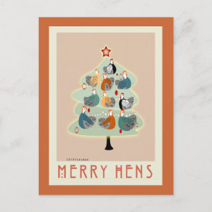 Pour Fêtes Annuelles Joyeux Joyeux poules de Noël cartes d'arbre de Noë