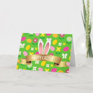 Pour Fêtes Annuelles Joyeux Lapin de Pâques Cartes de fin de année flor