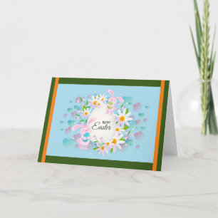 Pour Fêtes Annuelles Joyeux Lapin de Pâques Cartes de fin de année flor