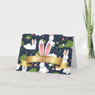 Pour Fêtes Annuelles Joyeux Lapin de Pâques Cartes de fin de année flor