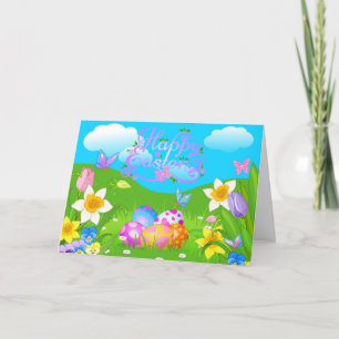 Pour Fêtes Annuelles Joyeux Lapin de Pâques Cartes de fin de année flor