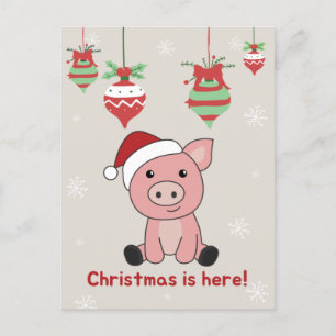 Pour Fêtes Annuelles Joyeux Noël aux cochons Animaux Fête Cartes de vœu