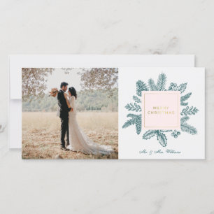 Pour Fêtes Annuelles Joyeux Noël Fleurs de Bleu Cyan   Cartes de vacanc