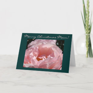 Pour Fêtes Annuelles Joyeux Noël Maman ! Cartes de fleurs de rose rose