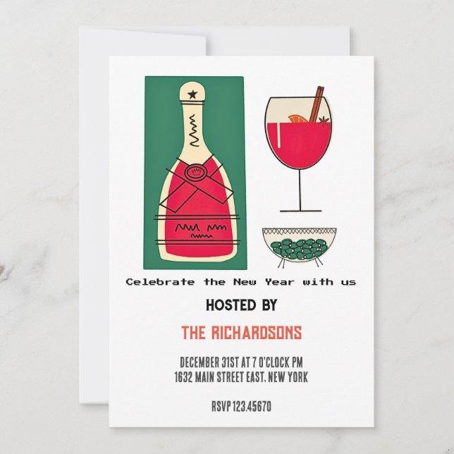 Pour Fêtes Annuelles joyeux nouvel an 2024 joyeux Noël cartes de voeux (Devant)