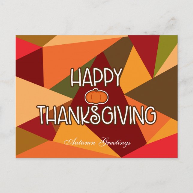 Pour Fêtes Annuelles Joyeux Thanksgiving Triangles Automne Cartes Posta (Devant)