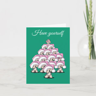 Pour Fêtes Annuelles KiniArt Yorkie Terrier Chien Cartes de Noël