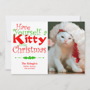 Pour Fêtes Annuelles Kitty Christmas Vacances Animaux Cartes photos