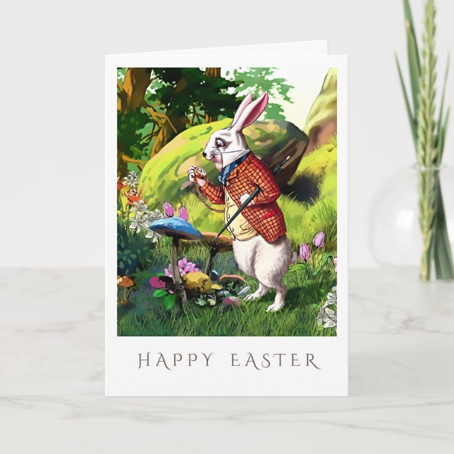 Pour Fêtes Annuelles Lapin blanc | Cartes de Pâques "Alice au pays des  (Devant)