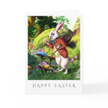 Lapin blanc | Cartes de Pâques "Alice au pays des