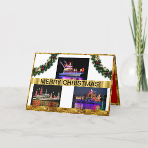 Pour Fêtes Annuelles Les bateaux sur les cartes de Noël