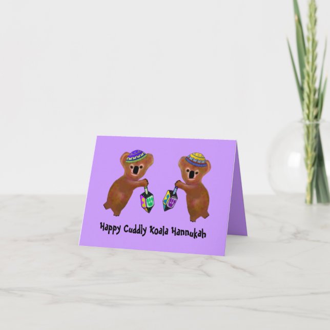 Pour Fêtes Annuelles Les cartes de jeu Koala Dreidel (Devant)