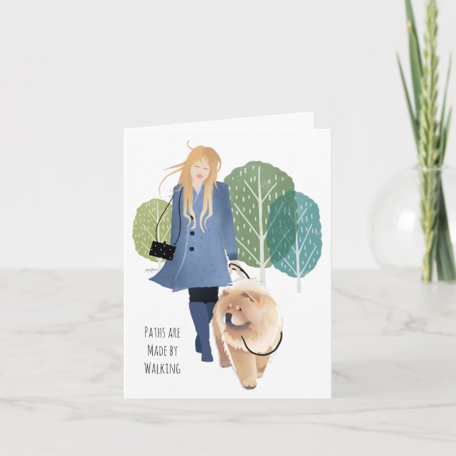 Pour Fêtes Annuelles LES CHEMINS SONT FABRIQUÉS À PIED - Cartes de Chow (Devant)