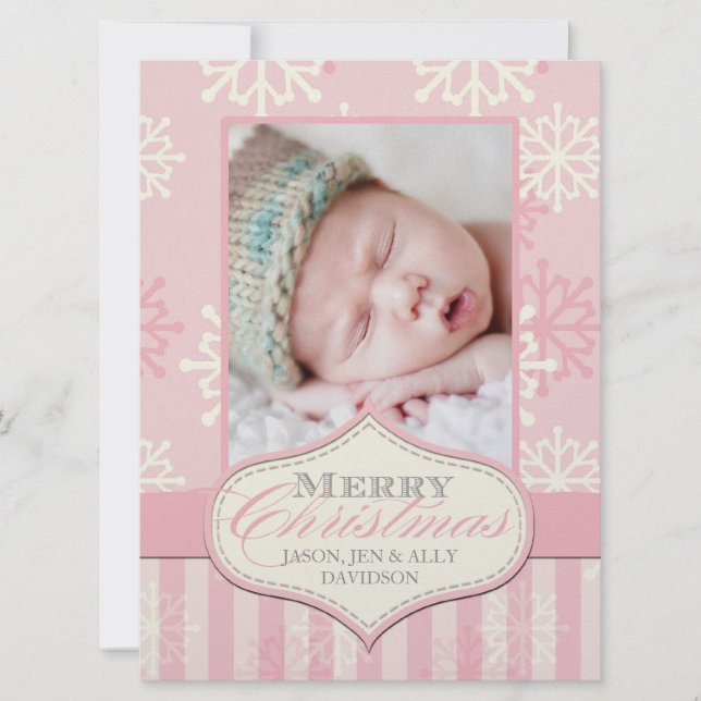 Pour Fêtes Annuelles Les premiers Cartes photos de Noël du bébé (Devant)