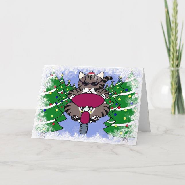 Pour Fêtes Annuelles Lion les cartes de Noël de chat (Devant)