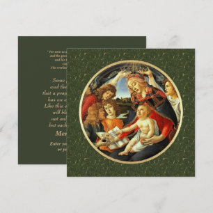 Pour Fêtes Annuelles Madonna de Botticelli. Cartes de Noël religieuses
