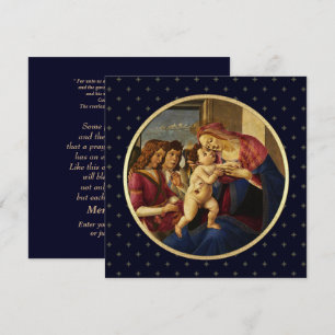 Pour Fêtes Annuelles Madonna de Botticelli. Cartes de Noël religieuses