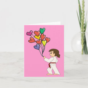 Pour Fêtes Annuelles Martial Arts Girl Valentine Cartes