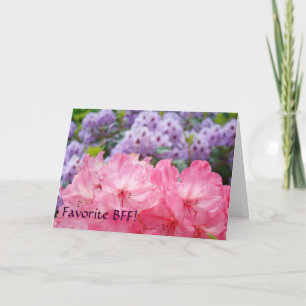 Pour Fêtes Annuelles Meilleure amie ! Cartes roses violettes rhododendr