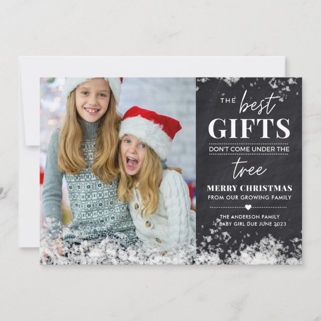 Pour Fêtes Annuelles Meilleures cartes de Noël d'annonce de grossesse (Devant)