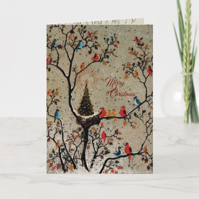Pour Fêtes Annuelles Nid d'Arbre de Noël - (Plus d'Options) Cartes (Devant)