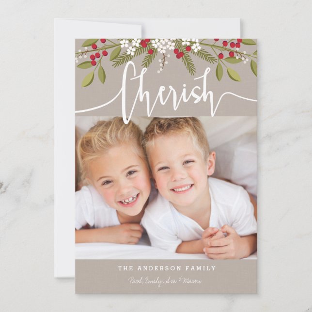 Pour Fêtes Annuelles Noël de Noël de Chérish Deux Cartes photos (Devant)