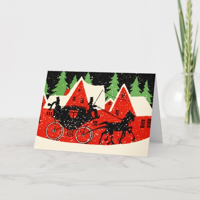 Pour Fêtes Annuelles Noël Vintage - Cartes Art Déco (Devant)