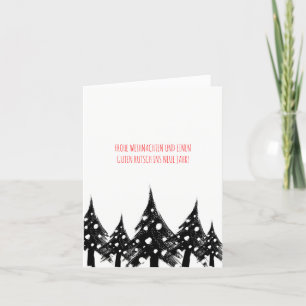 Pour Fêtes Annuelles Noir blanc, minimal, cartes de Noël modernes