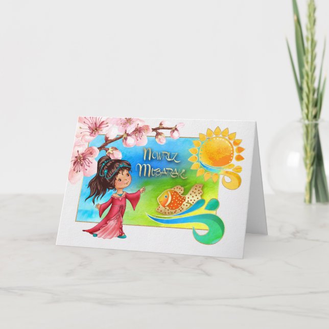 Pour Fêtes Annuelles Nowruz Moubarak. Cartes de voeux du Nouvel An pers (Devant)