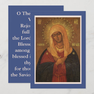Pour Fêtes Annuelles O Theotokos et Virgin Rejoice! cartes de prière