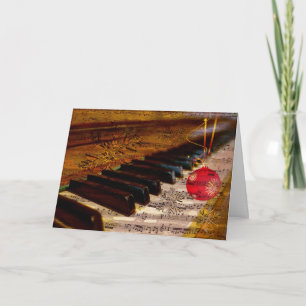 Pour Fêtes Annuelles ornement collage rustique piano professeur Cartes