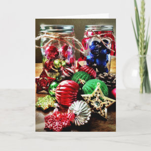 Pour Fêtes Annuelles Ornements dans les cartes de Noël rustiques de