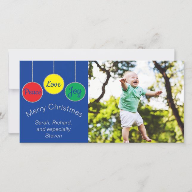 Pour Fêtes Annuelles Ornements de Noël cartes photos 2 côtés (Devant)