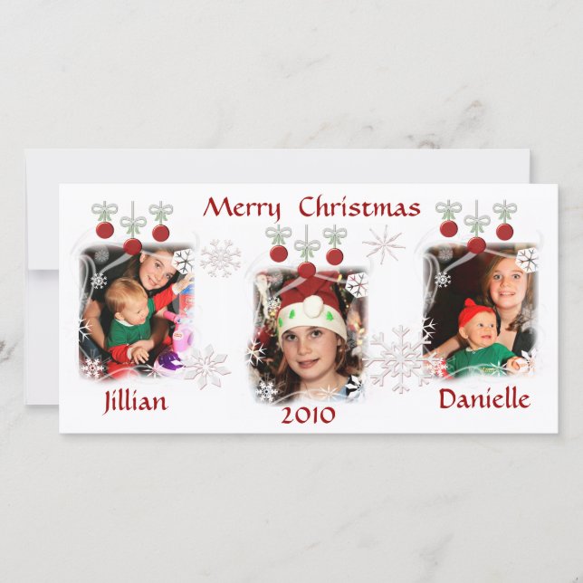Pour Fêtes Annuelles Ornements de Noël personnalisés Cartes photos (Devant)