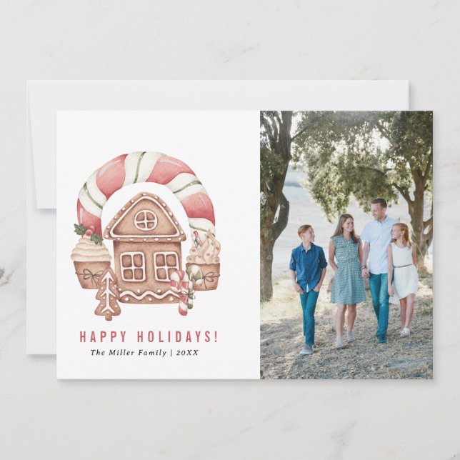 Pour Fêtes Annuelles Pain d'épice - Famille - Cartes de Noël (Devant)