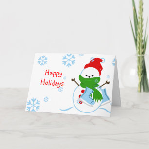 Pour Fêtes Annuelles Patinage sur glace Cartes Snowman