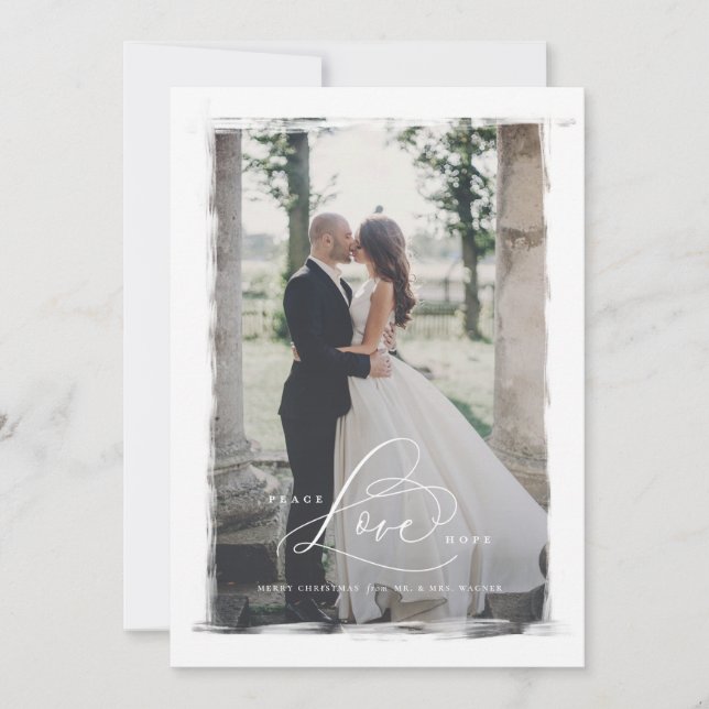 Pour Fêtes Annuelles Peace Love Hope Nouvelles Cartes de Noël (Devant)