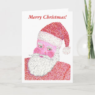 Pour Fêtes Annuelles Père Noël en Pointillisme Joyeuses cartes de Noël