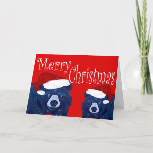 Pour Fêtes Annuelles Père Noël porte les cartes de vœux de Noël.
